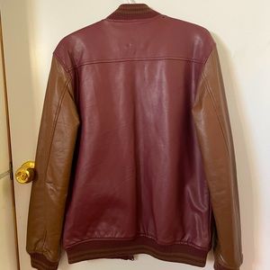 21 Men faux leather bomber jacket